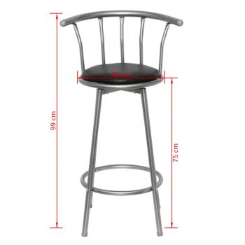 Barhocker 2 Stk. Schwarz Kunstleder