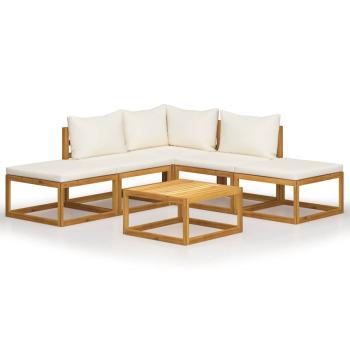 ARDEBO.de - 6-tlg. Garten-Lounge-Set mit Auflagen Massivholz Akazie