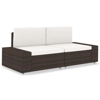 ARDEBO.de - Modulares 2-Sitzer-Sofa Poly Rattan Braun