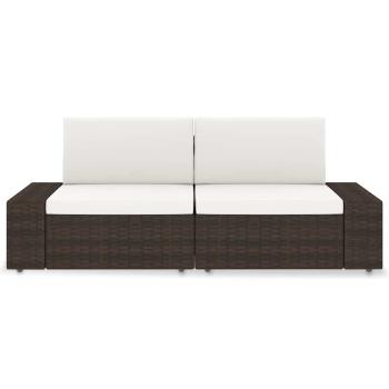 Modulares 2-Sitzer-Sofa Poly Rattan Braun