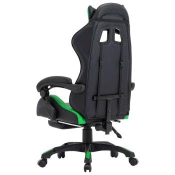 Gaming-Stuhl mit Fußstütze Grün und Schwarz Kunstleder