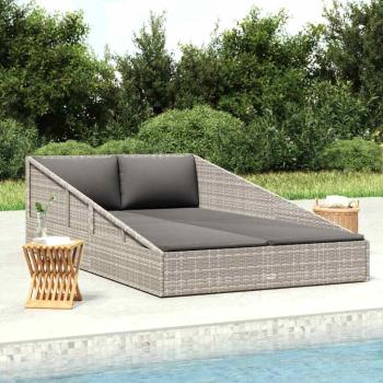 ARDEBO.de - Gartenbett Grau 110x200 cm Poly Rattan