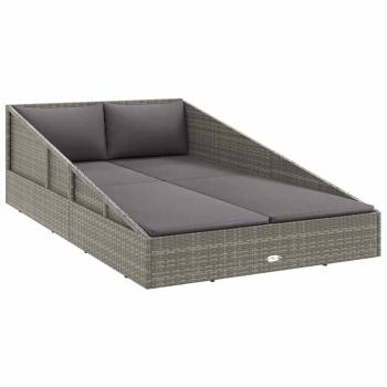Gartenbett Grau 110x200 cm Poly Rattan