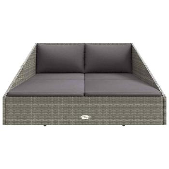 Gartenbett Grau 110x200 cm Poly Rattan