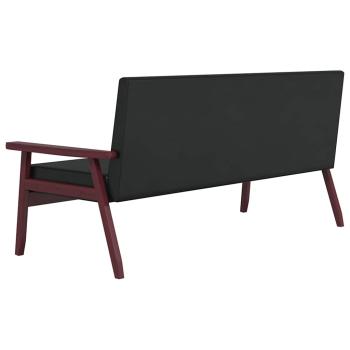 Sofa 3-Sitzer Schwarz Kunstleder
