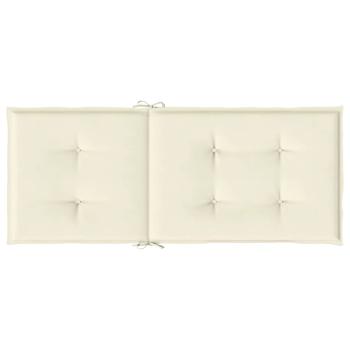 Gartenstuhlauflagen für Hochlehner 2Stk. Creme 120x50x3cm Stoff