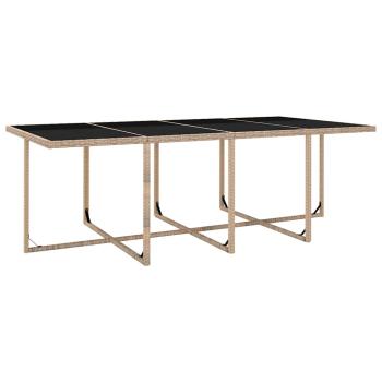 13-tlg. Garten-Essgruppe mit Auflagen Poly Rattan Beige