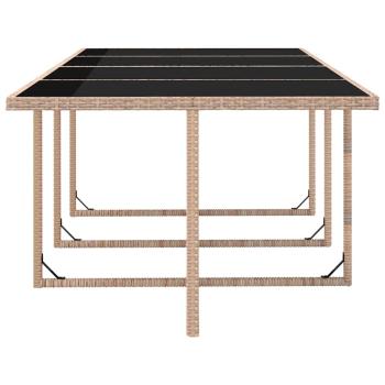13-tlg. Garten-Essgruppe mit Auflagen Poly Rattan Beige