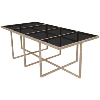 13-tlg. Garten-Essgruppe mit Auflagen Poly Rattan Beige