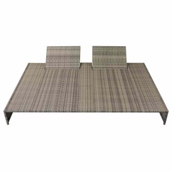 5-tlg. Garten-Lounge-Set mit Auflagen Poly Rattan Grau