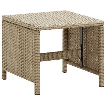 Gartenhocker 2 Stk. mit Sitzkissen Poly Rattan Beige