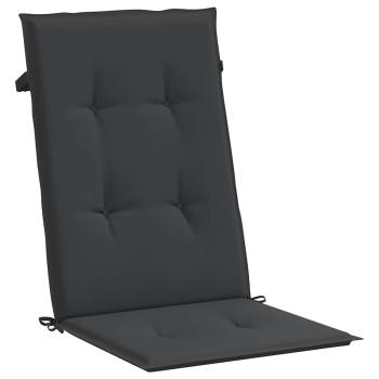 Gartenstuhlauflagen für Hochlehner 2 Stk. Schwarz 120x50x3 cm