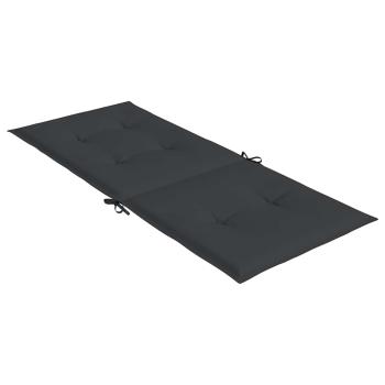 Gartenstuhlauflagen für Hochlehner 2 Stk. Schwarz 120x50x3 cm