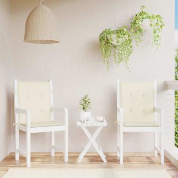 ARDEBO.de - Gartenstuhlauflagen für Niedriglehner 2 Stk. Creme 100x50x3 cm