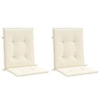 Gartenstuhlauflagen für Niedriglehner 2 Stk. Creme 100x50x3 cm