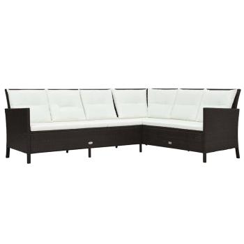 3-tlg. Garten-Lounge-Set mit Auflagen Poly Rattan Braun