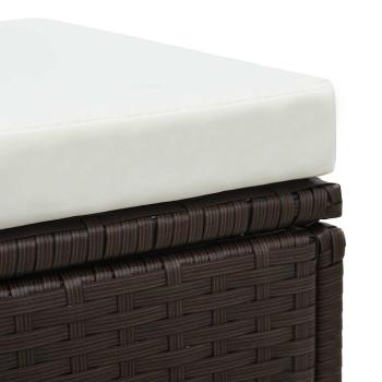 3-tlg. Garten-Lounge-Set mit Auflagen Poly Rattan Braun