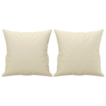 2-Sitzer-Sofa mit Zierkissen Creme 140 cm Kunstleder