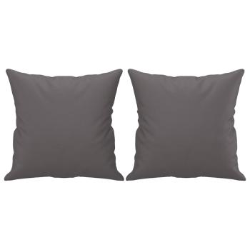 3-Sitzer-Sofa mit Zierkissen Grau 180 cm Kunstleder