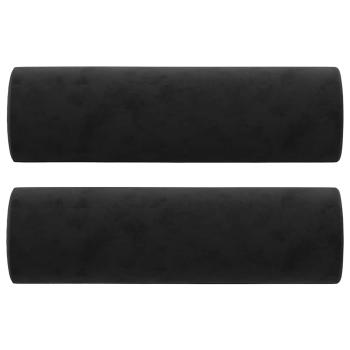 2-Sitzer-Sofa mit Zierkissen Schwarz 140 cm Samt