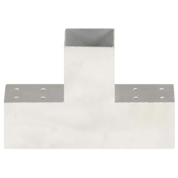 Pfostenverbinder 4 Stk. T-Form Verzinktes Metall 81 x 81 mm