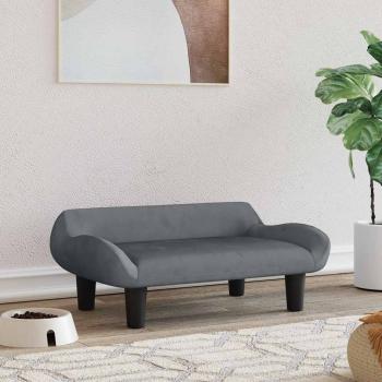 ARDEBO.de - Hundebett Dunkelgrau 70x40x24 cm Samt