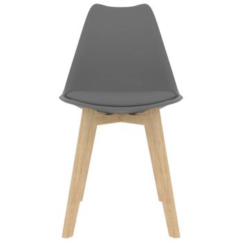 Esszimmerstühle 4 Stk. Grau Kunststoff