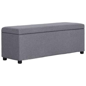 ARDEBO.de - Bank mit Staufach 116 cm Hellgrau Polyester