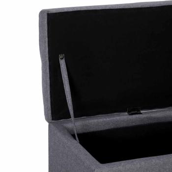 Bank mit Staufach 116 cm Hellgrau Polyester