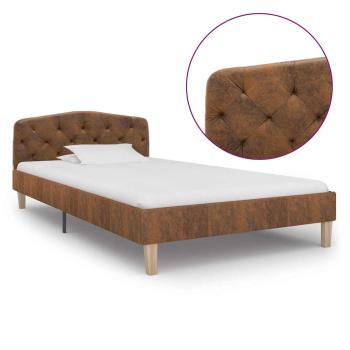 ARDEBO.de - Bettgestell Braun Wildleder-Optik 90x200 cm