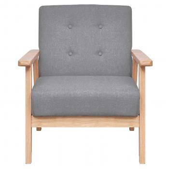 Sofa-Set 2-tlg. Stoff Hellgrau