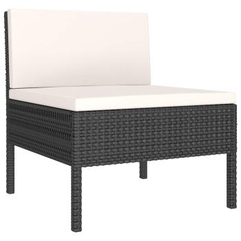 Gartenst?hle 3 Stk. mit Auflagen Poly Rattan Schwarz