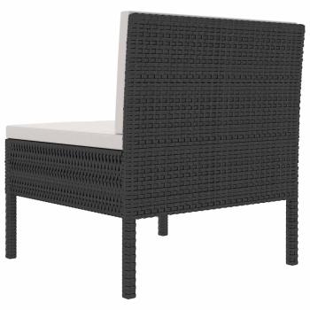 Gartenst?hle 3 Stk. mit Auflagen Poly Rattan Schwarz