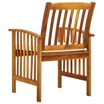 Garten-Essstühle 3 Stk. mit Kissen Massivholz Akazie