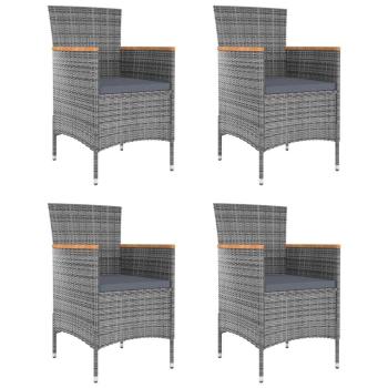 ARDEBO.de - Garten-Essstühle 4 Stk. Poly Rattan Grau