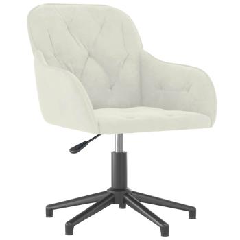 Bürostuhl Drehbar Creme Samt