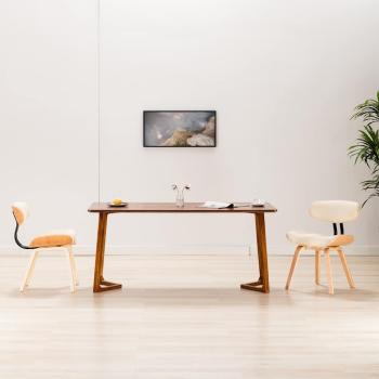 ARDEBO.de - Esszimmerstühle 2 Stk. Creme Bugholz und Kunstleder