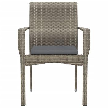 Gartenstühle mit Kissen 2 Stk. Poly Rattan Grau