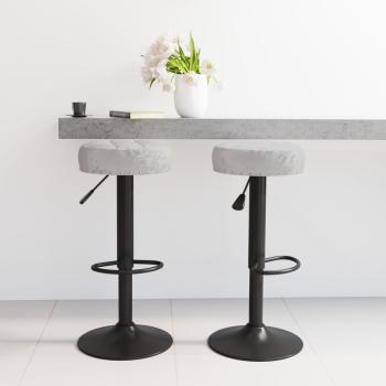 ARDEBO.de - Barhocker 2 Stk. Grau Samt