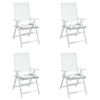 Stuhlkissen 4 Stk. Blattmuster 50x50x3 cm Stoff