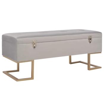 ARDEBO.de - Bank mit Staufach 105 cm Grau Samt
