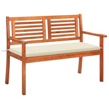 ARDEBO.de - 2-Sitzer-Gartenbank mit Auflage 120 cm Massivholz Eukalyptus