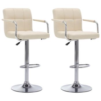 ARDEBO.de - Barhocker 2 Stk. Creme Stoff