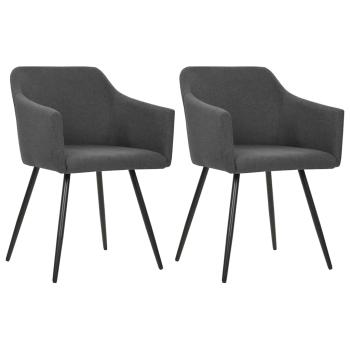 ARDEBO.de - Esszimmerstühle 2 Stk. Dunkelgrau Stoff