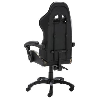 Gaming-Stuhl Schwarz und Tarnmuster Kunstleder