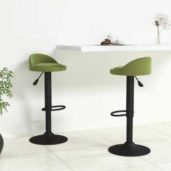 ARDEBO.de - Barhocker 2 Stk. Hellgrün Samt