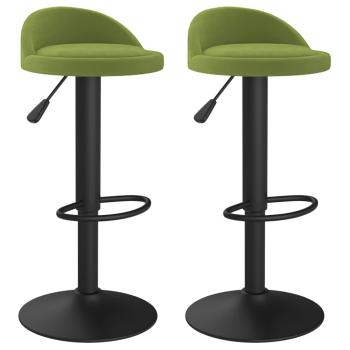 Barhocker 2 Stk. Hellgrün Samt