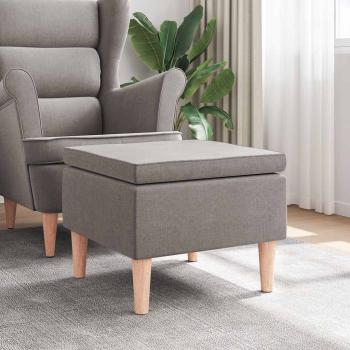 ARDEBO.de - Hocker mit Holzbeinen Taupe Stoff