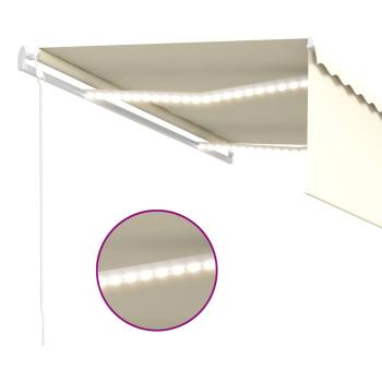 Markise Automatisch mit Rollo LED Windsensor 4x3 m Creme