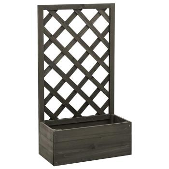 ARDEBO.de - Garten-Spalier mit Blumenkasten Grau 50x25x90 cm Tannenholz